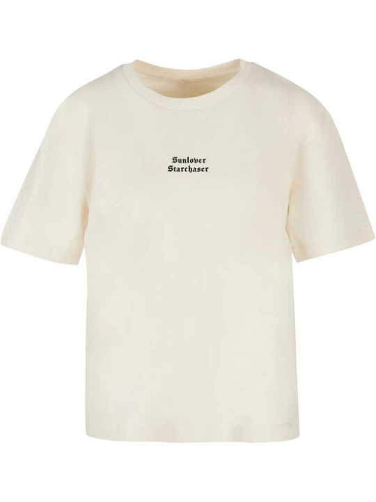 Foto van product Miss Tee Shirt 'Sunlover Starchaser' ecru / zwart
