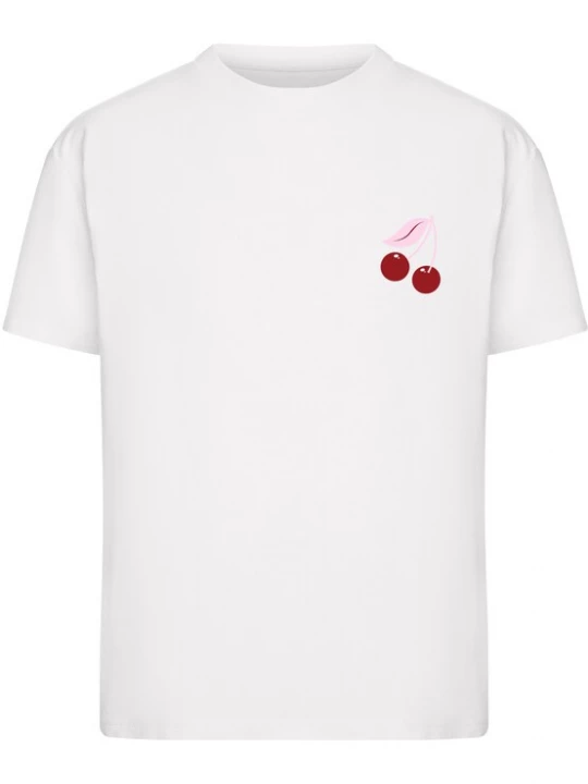 Foto van product Miss Tee Shirt 'Sweet Cherie Stamp' pruim / bourgogne / wit