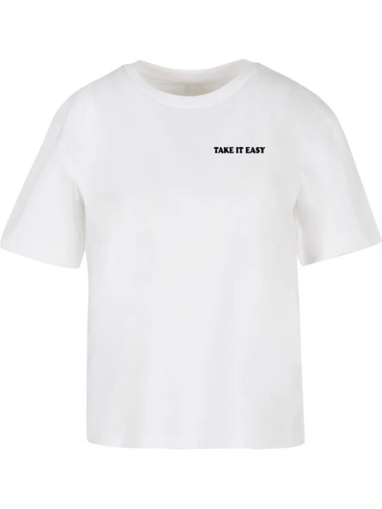 Foto van product Miss Tee Shirt 'Take It Easy' oranje / eosine / zwart / wit