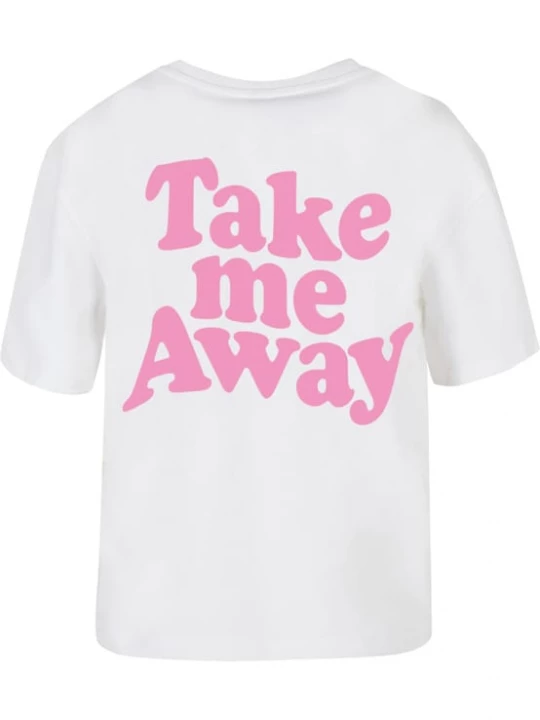 Foto van product Miss Tee Shirt 'Take Me Away' rosa / wit