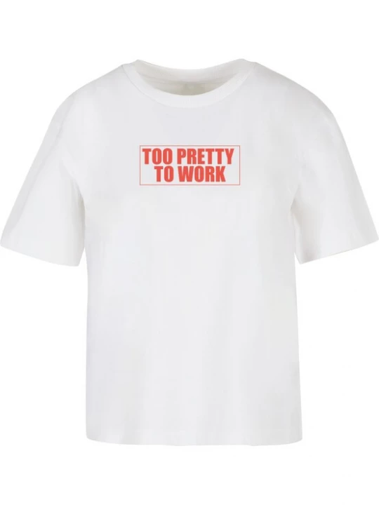 Foto van product Miss Tee Shirt 'Too Pretty To Work' rood / wit