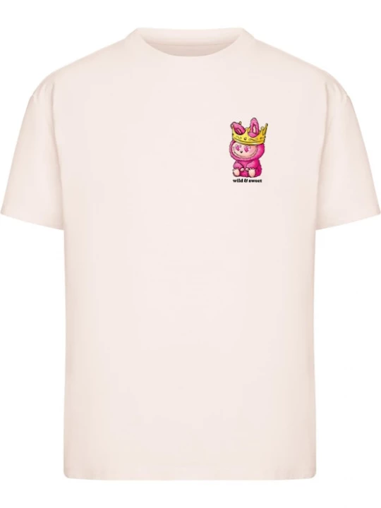 Foto van product Miss Tee Shirt 'Wild And Sweet' geel / pink / pastelroze / zwart