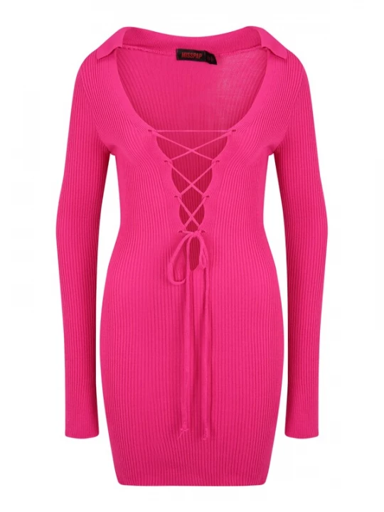 Foto van product Misspap Gebreide jurk pink