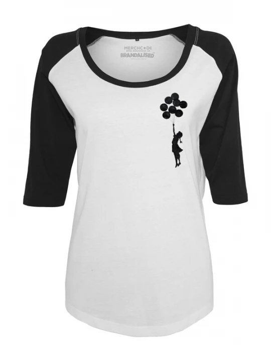 Foto van product Merchcode Shirt 'Banksy Balloons' zwart / wit