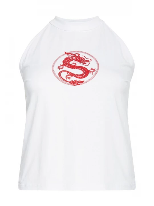 Foto van product Mister Tee Curvy Top rood / wit