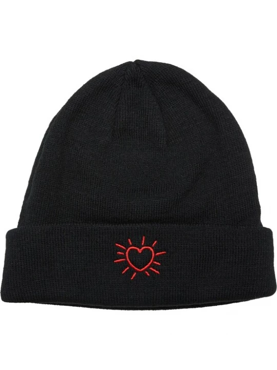 Foto van product Mister Tee Muts 'Glowing Heart' rood / zwart