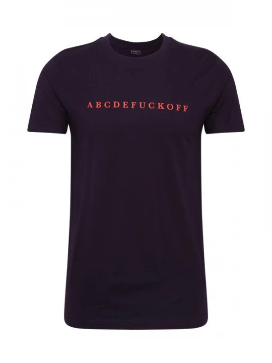 Foto van product Mister Tee Shirt 'ABC' karmijnrood / zwart