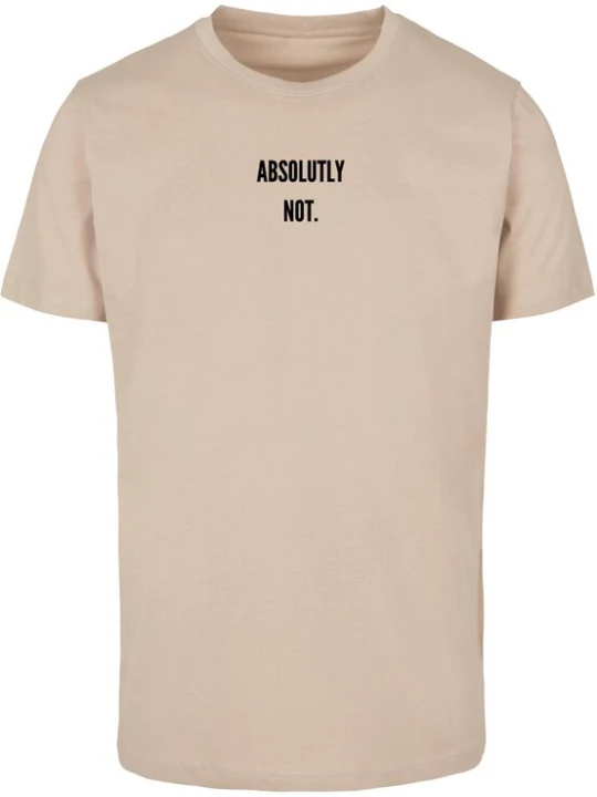 Foto van product Mister Tee Shirt 'Absolutely Not' sand / zwart