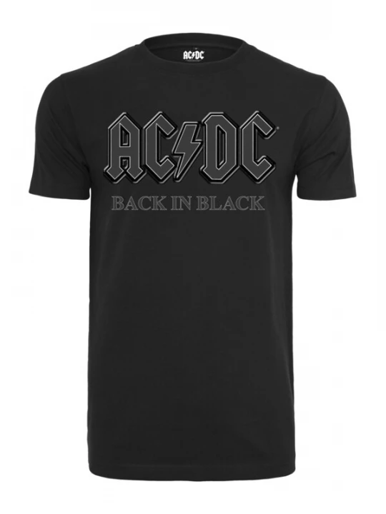 Foto van product Mister Tee Shirt 'ACDC Back In Black' zilvergrijs / zwart / wit