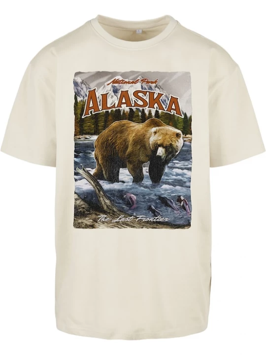 Foto van product Mister Tee Shirt 'Alaska' ecru / lichtblauw / lichtbruin / rood