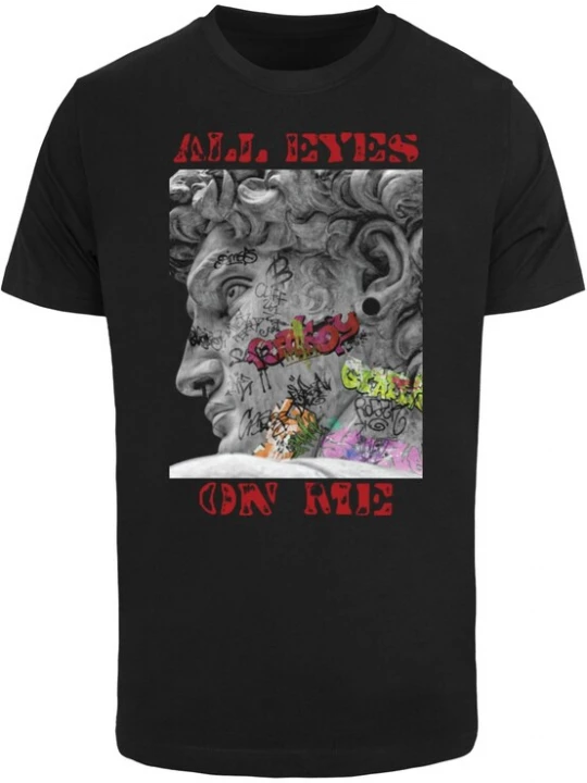 Foto van product Mister Tee Shirt 'All Eyes Face Statue' grijs / donkerrood / zwart