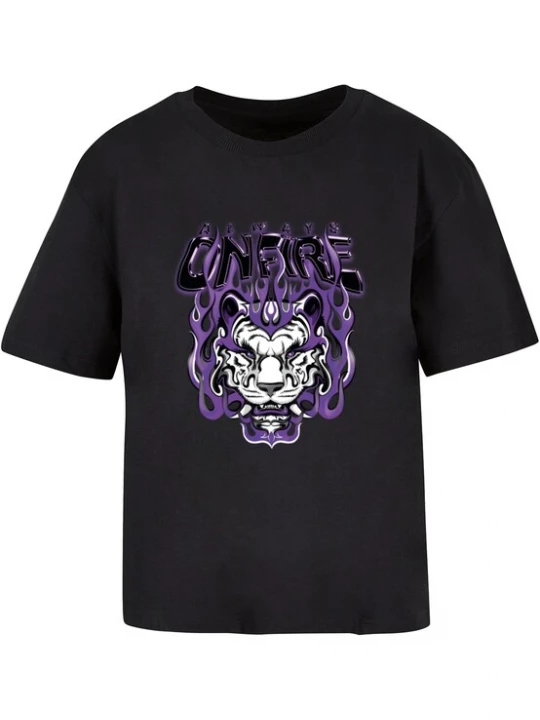 Foto van product Mister Tee Shirt 'Always On Fire' lila / zwart / wit