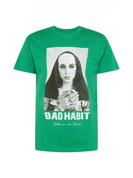 Foto van product Mister Tee Shirt 'Bad Habit' groen / zwart / wit