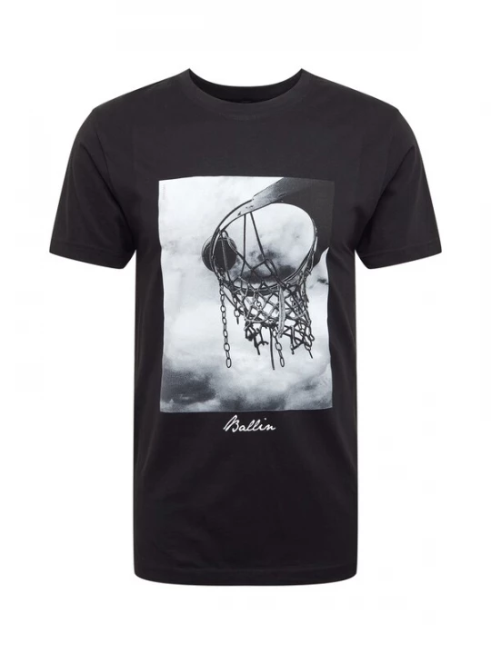Foto van product Mister Tee Shirt 'Ballin 2.0' donkergrijs / zwart / wit