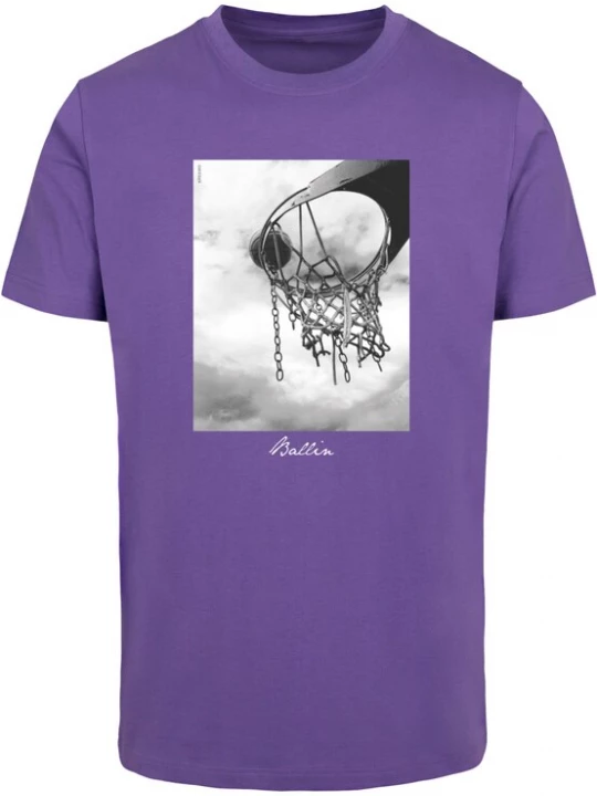 Foto van product Mister Tee Shirt 'Ballin 2.0' grijs / lila / zwart / wit
