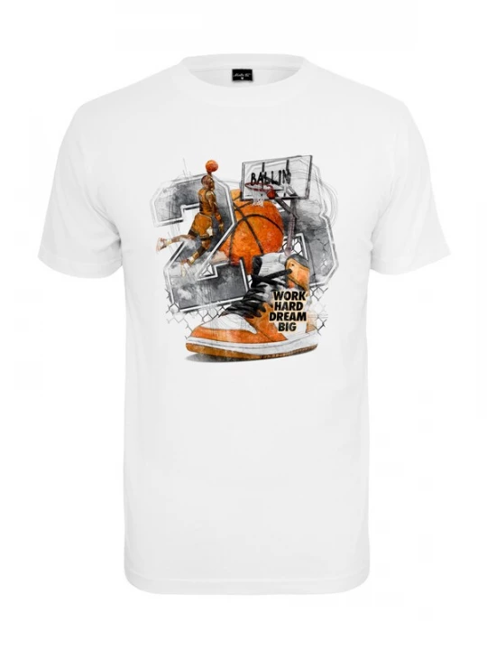 Foto van product Mister Tee Shirt 'Ballin' grijs / oranje / zwart / wit