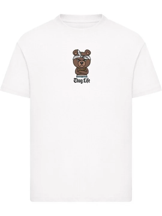 Foto van product Mister Tee Shirt 'Bandana Bear' donkerbruin / grijs / zwart / wit
