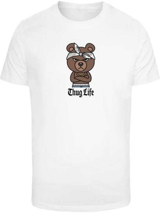 Foto van product Mister Tee Shirt 'Bandana Bear Sketch' chocoladebruin / lichtgrijs / zwart / wit