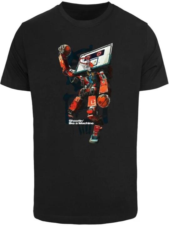 Foto van product Mister Tee Shirt 'Bball Robot' lichtgrijs / petrol / donkeroranje / zwart