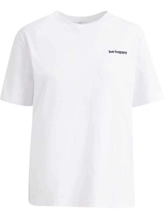 Foto van product Mister Tee Shirt 'Be Happy' zwart / wit