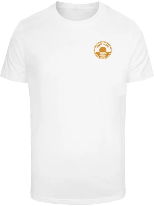 Foto van product Mister Tee Shirt 'Beach Paradise' safraan / petrol / karmijnrood / wit