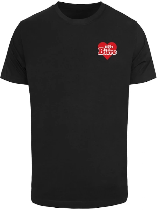 Foto van product Mister Tee Shirt 'Bierherz' bloedrood / zwart / wit