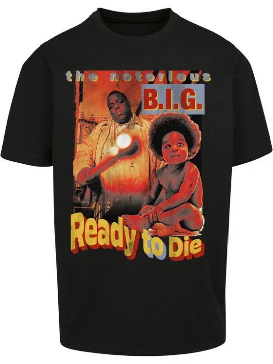 Foto van product Mister Tee Shirt 'Biggie Ready To Die' duifblauw / bruin / geel / rood / zwart