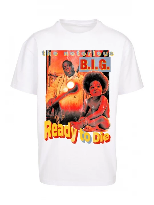 Foto van product Mister Tee Shirt 'Biggie Ready To Die' pastelblauw / geel / rood / zwart / wit