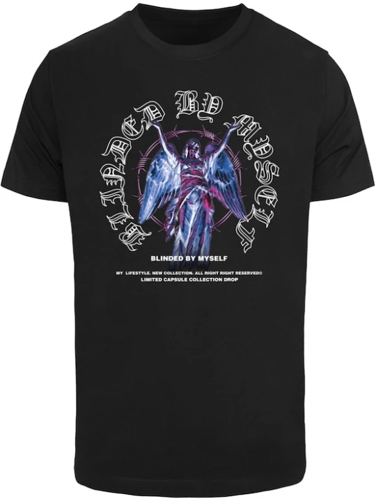Foto van product Mister Tee Shirt 'Blinded By Myself' lila / pink / zwart / wit