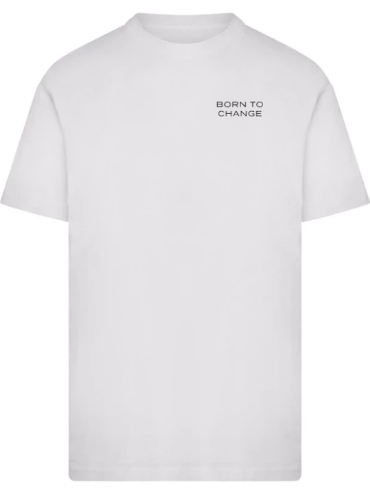 Foto van product Mister Tee Shirt 'Born To Change' grijs / zwart / wit
