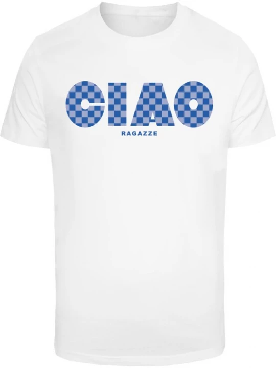 Foto van product Mister Tee Shirt 'Ciao Girls' navy / lichtblauw / wit