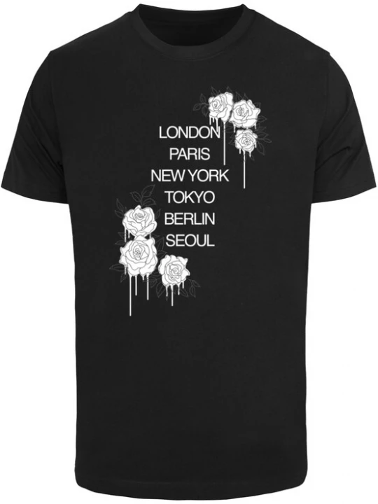 Foto van product Mister Tee Shirt 'City Roses' antraciet / zwart / wit