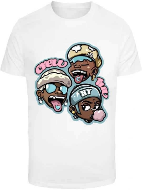 Foto van product Mister Tee Shirt 'Crew Luv' lichtblauw / bruin / oudroze / wit