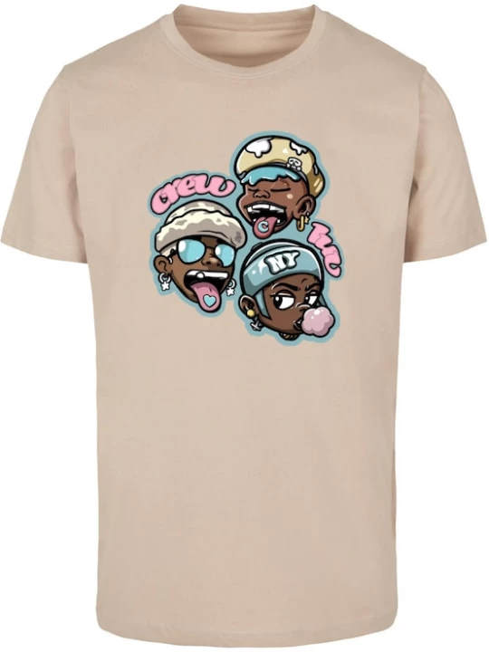 Foto van product Mister Tee Shirt 'Crew Luv' sand / bruin / mintgroen / rosa