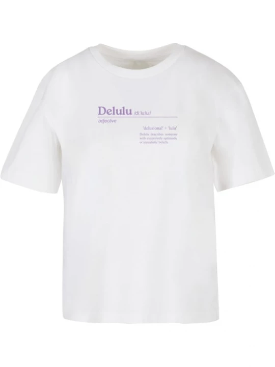 Foto van product Mister Tee Shirt 'Delulu Definition' lila / offwhite