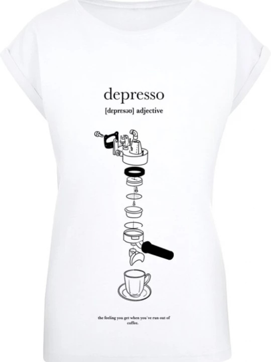 Foto van product Mister Tee Shirt 'Depresso' zwart / wit