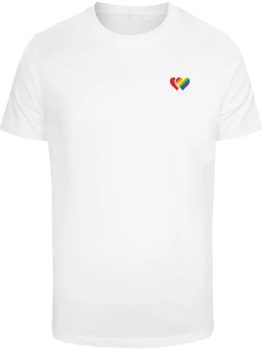 Foto van product Mister Tee Shirt 'Double Hearts Pride' geel / lila / vuurrood / wit