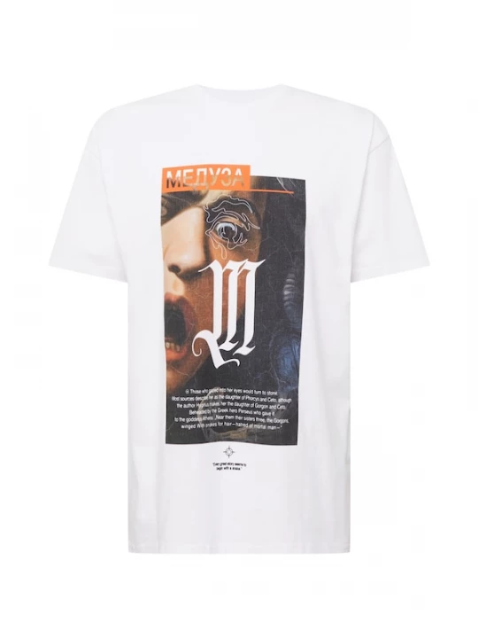 Foto van product Mister Tee Shirt 'Dusa Painting' beige / antraciet / oranje / wit