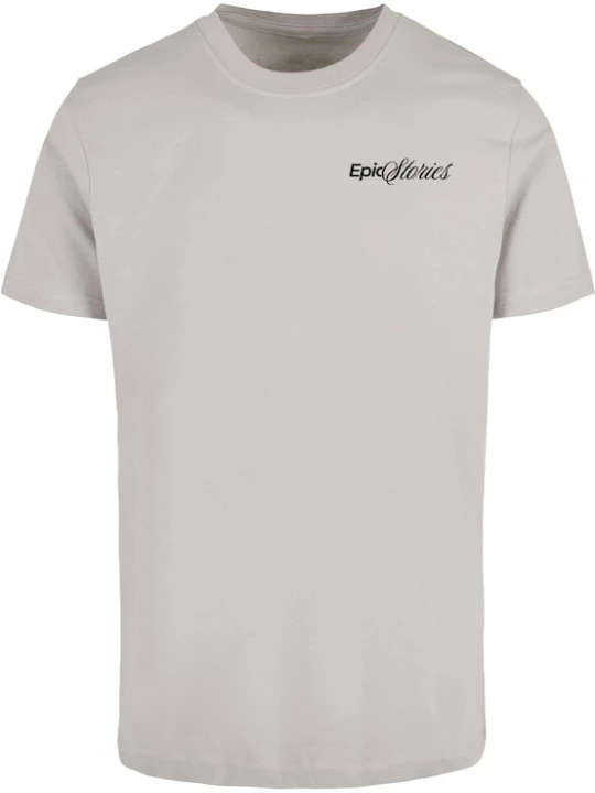 Foto van product Mister Tee Shirt 'Epic Stories Great Memories' grijs / zwart / wit