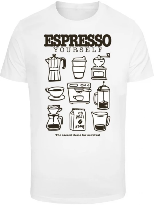 Foto van product Mister Tee Shirt 'Espresso Yourself Coffee' zwart / wit