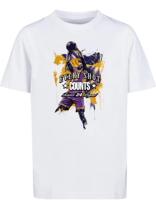 Foto van product Mister Tee Shirt 'Every Shot Counts' mosterd / lila / zwart / wit