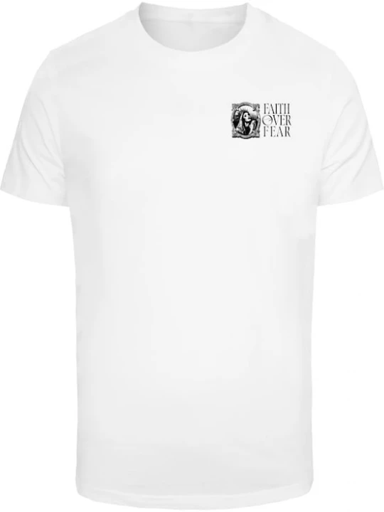 Foto van product Mister Tee Shirt 'Faith Over Fear' beige / groen / zwart / wit