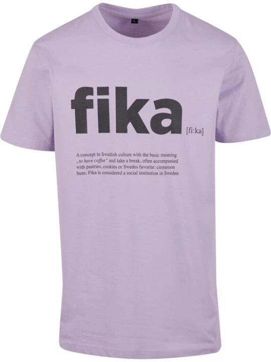 Foto van product Mister Tee Shirt 'Fika Definition' lichtlila / zwart