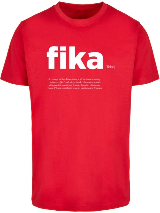 Foto van product Mister Tee Shirt 'Fika' rood / wit