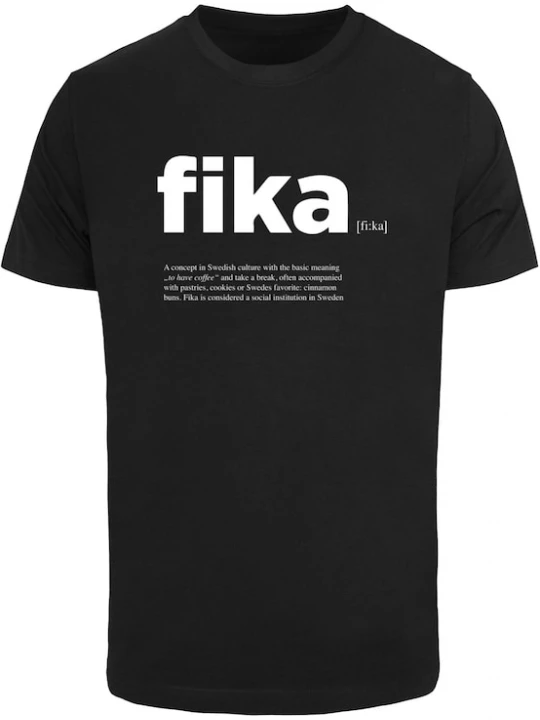 Foto van product Mister Tee Shirt 'Fika' zwart / wit