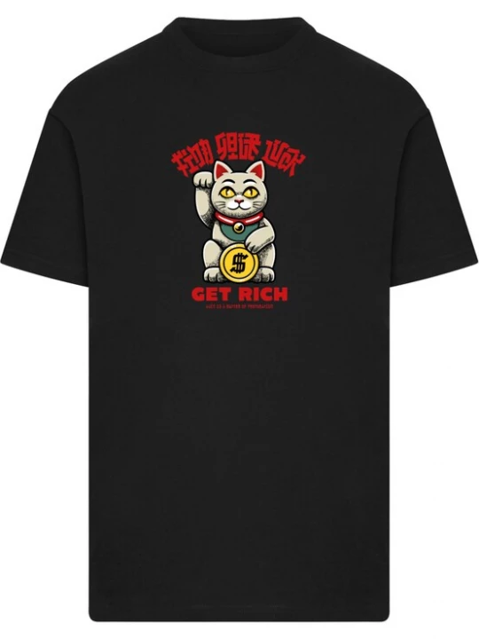 Foto van product Mister Tee Shirt 'Find Your Luck' geel / rood / zwart / offwhite