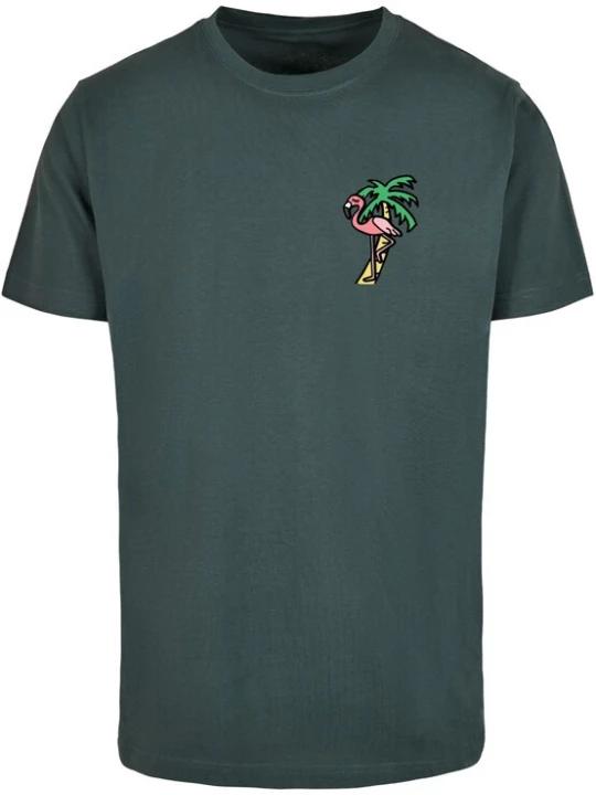 Foto van product Mister Tee Shirt 'Flamingo' geel / groen / donkergroen / oudroze