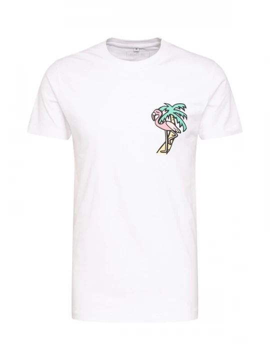 Foto van product Mister Tee Shirt 'Flamingo' lichtgeel / lichtgroen / lichtroze / wit
