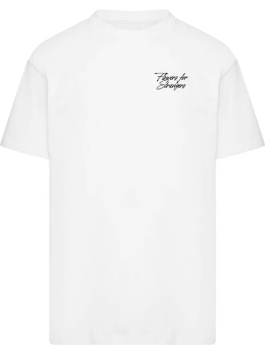 Foto van product Mister Tee Shirt 'Flowers For Strangers' geel / donkergroen / rosa / wit