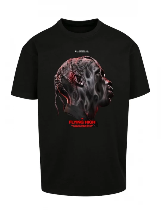 Foto van product Mister Tee Shirt 'Flying High' grijs / rood / zwart / wit